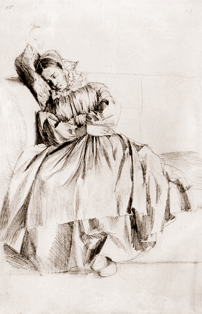  Adolpyh Von Menzel —— 睡梦中的母亲